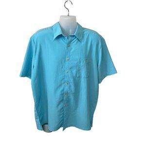 West Marine Sport Fishing Shirt XL Blue Short Sleeve Embroidered Boat Nautical‎